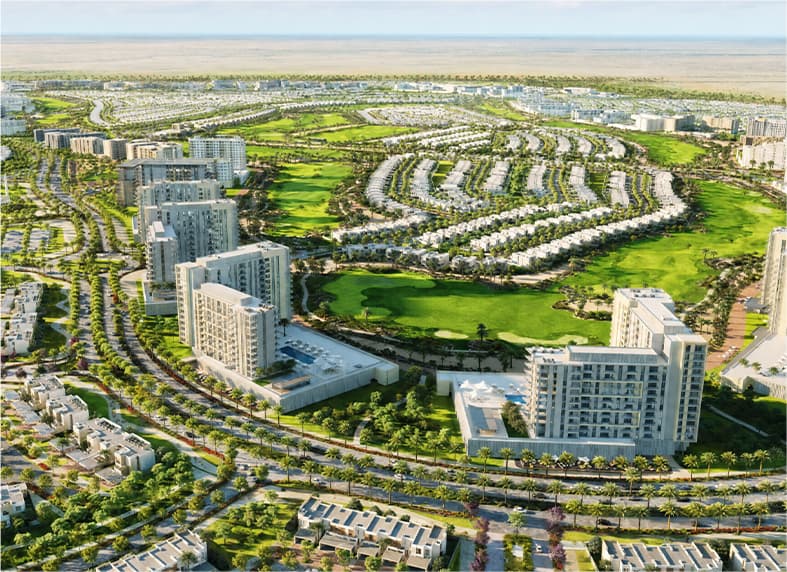 Aerial view of a residential community in the UAE