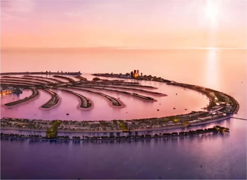 Island developments along the the UAE coastline