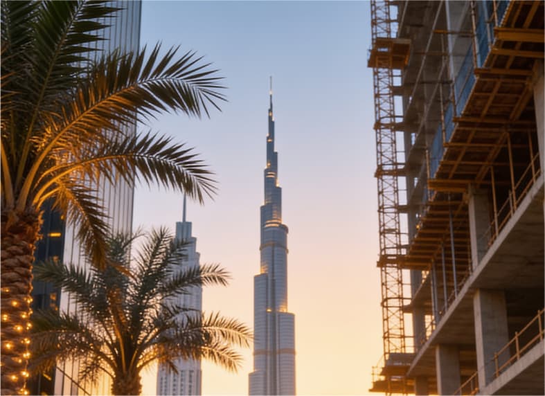 UAE towers under construction and completed